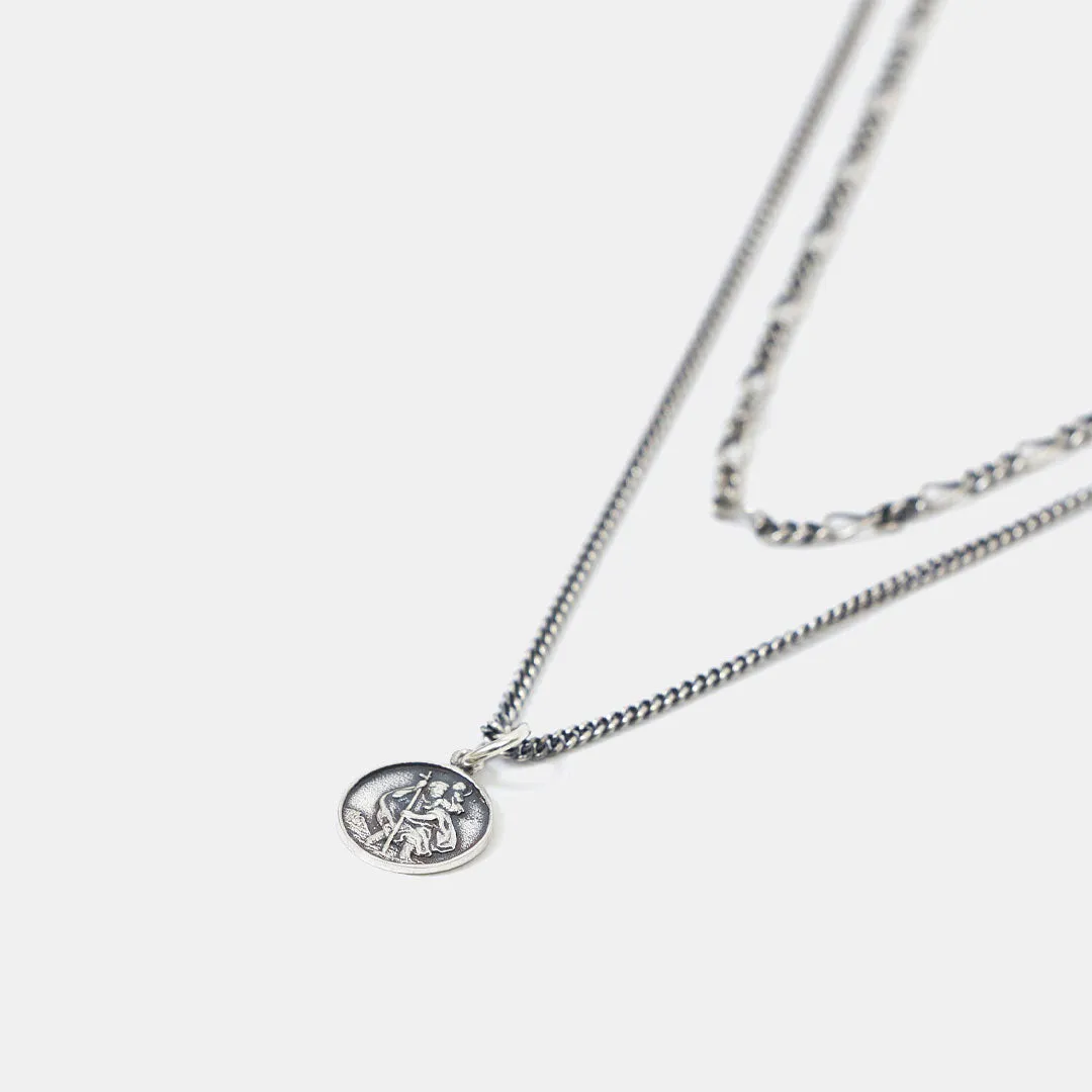 Silver St Christopher Multi Chain Necklace