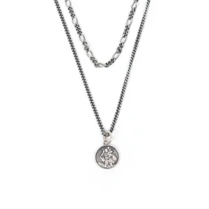 Silver St Christopher Multi Chain Necklace