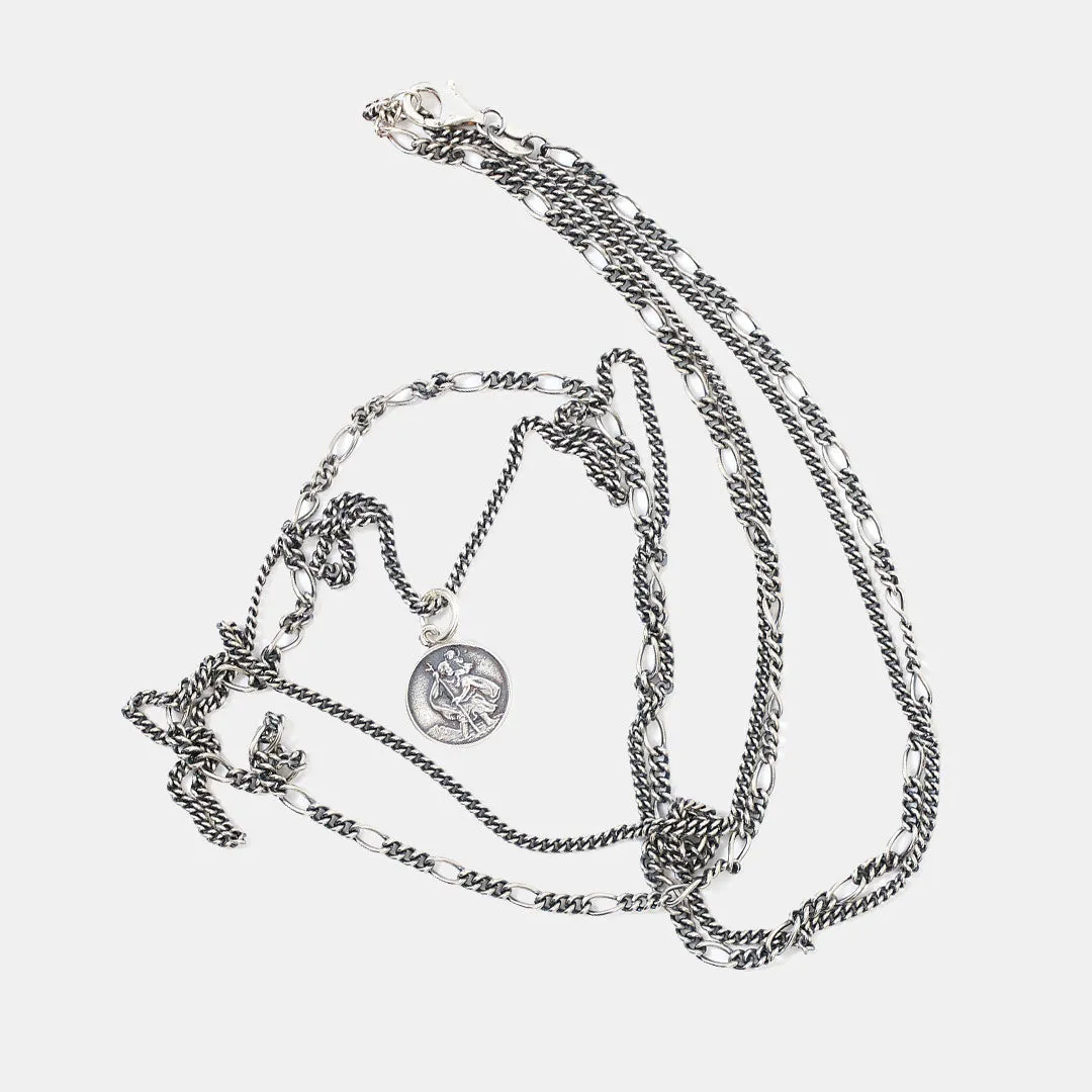 Silver St Christopher Multi Chain Necklace