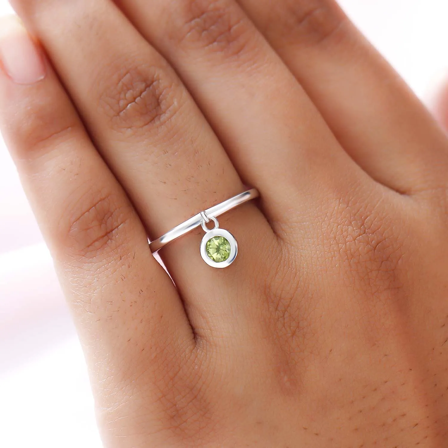 Solitaire Birthstone Charm Ring