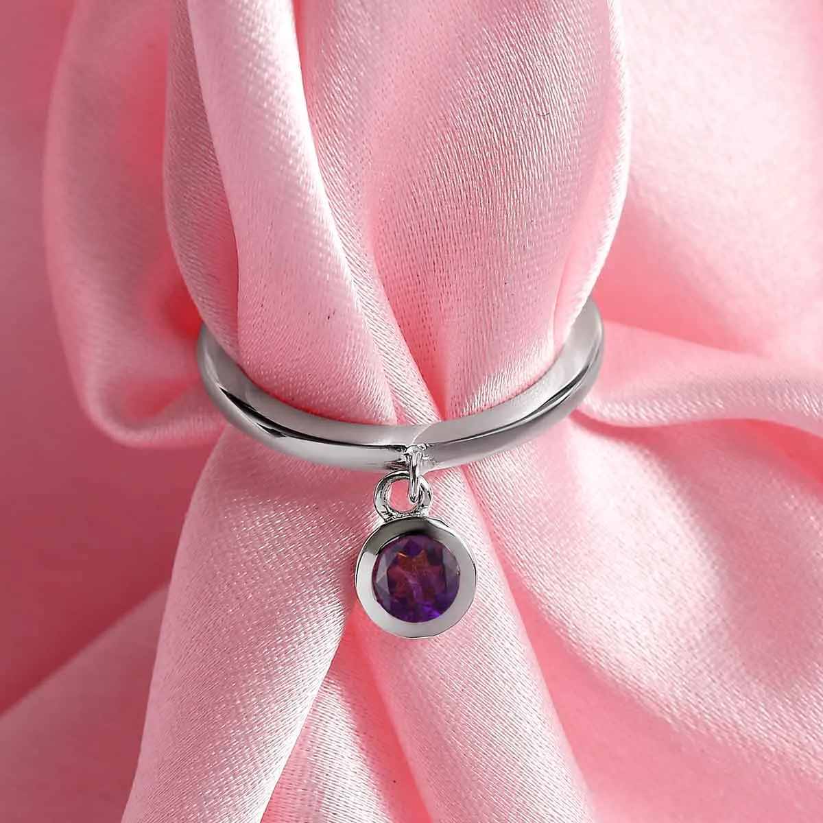 Solitaire Birthstone Charm Ring