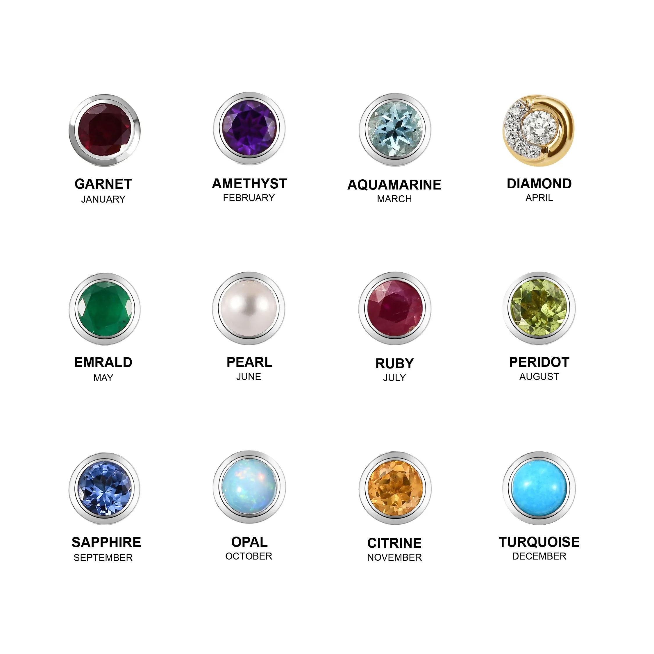 Solitaire Birthstone Charm Ring