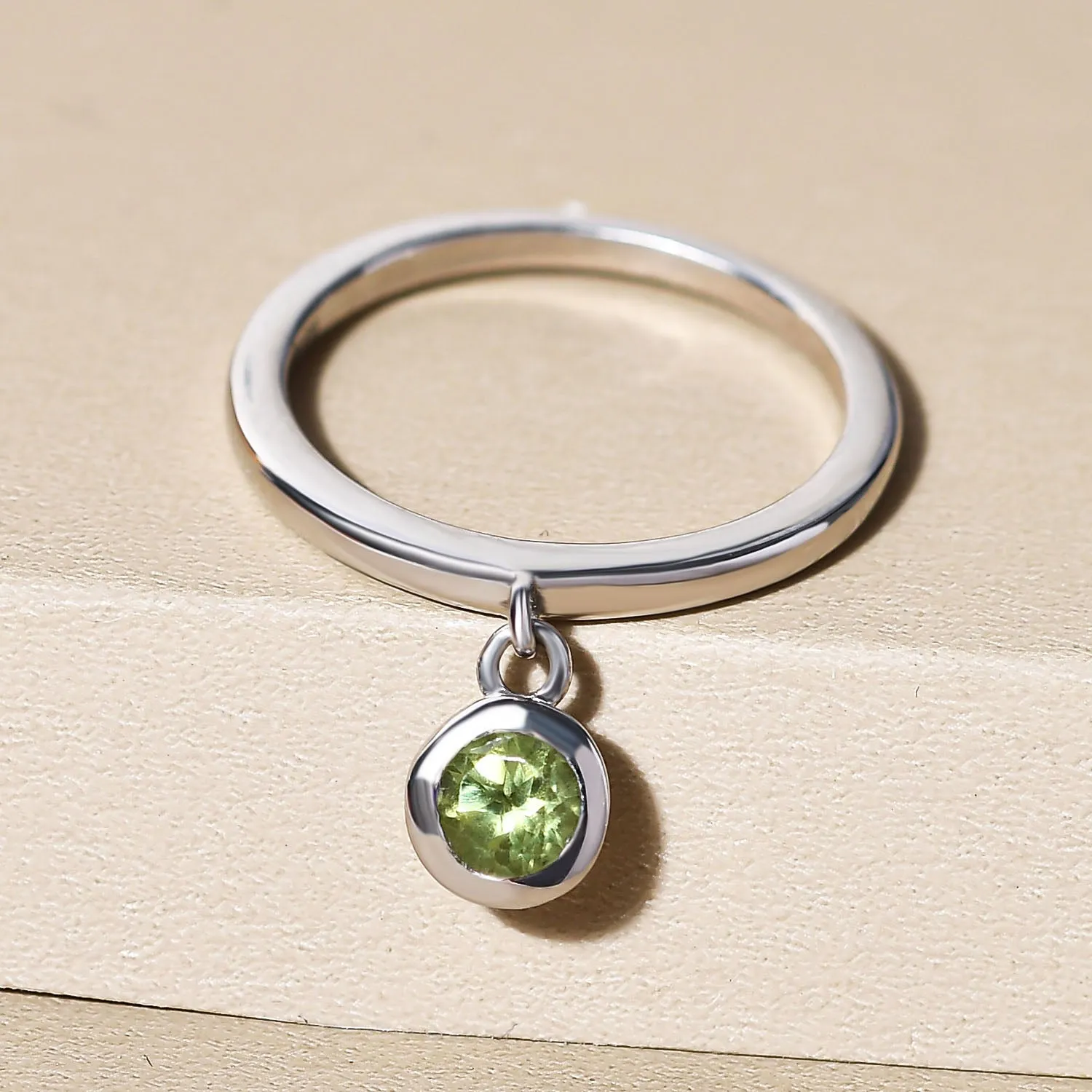 Solitaire Birthstone Charm Ring