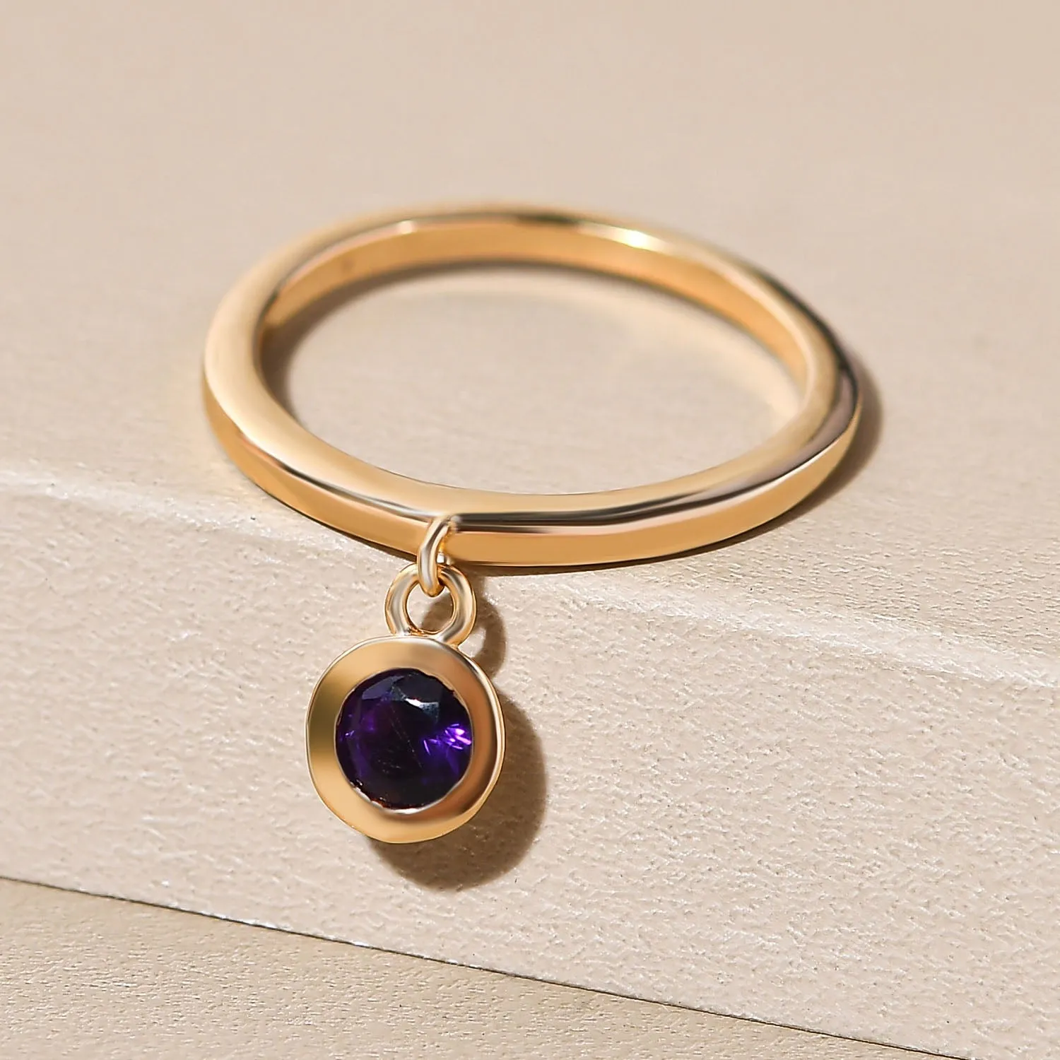 Solitaire Birthstone Charm Ring