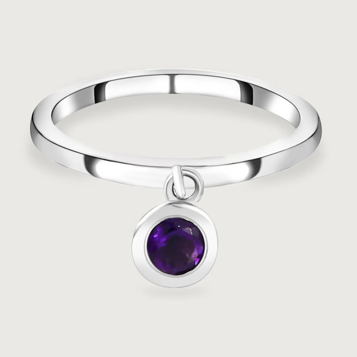 Solitaire Birthstone Charm Ring