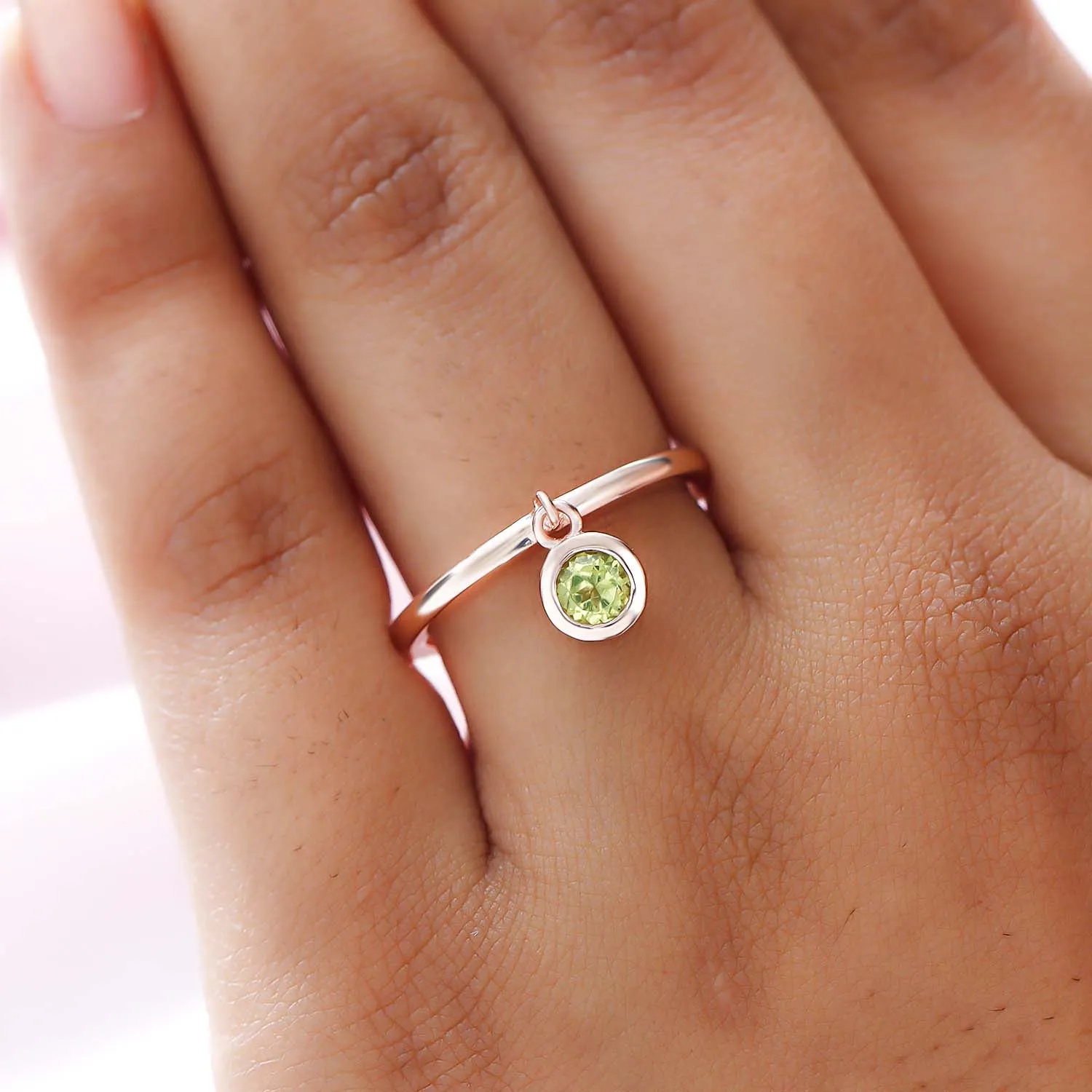 Solitaire Birthstone Charm Ring