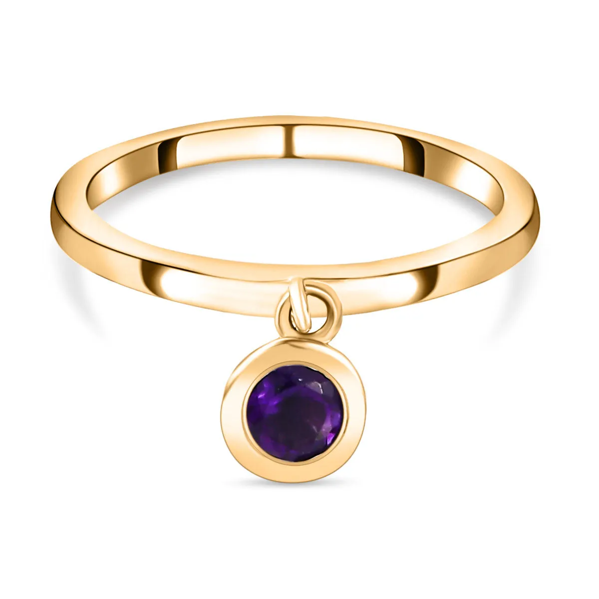 Solitaire Birthstone Charm Ring