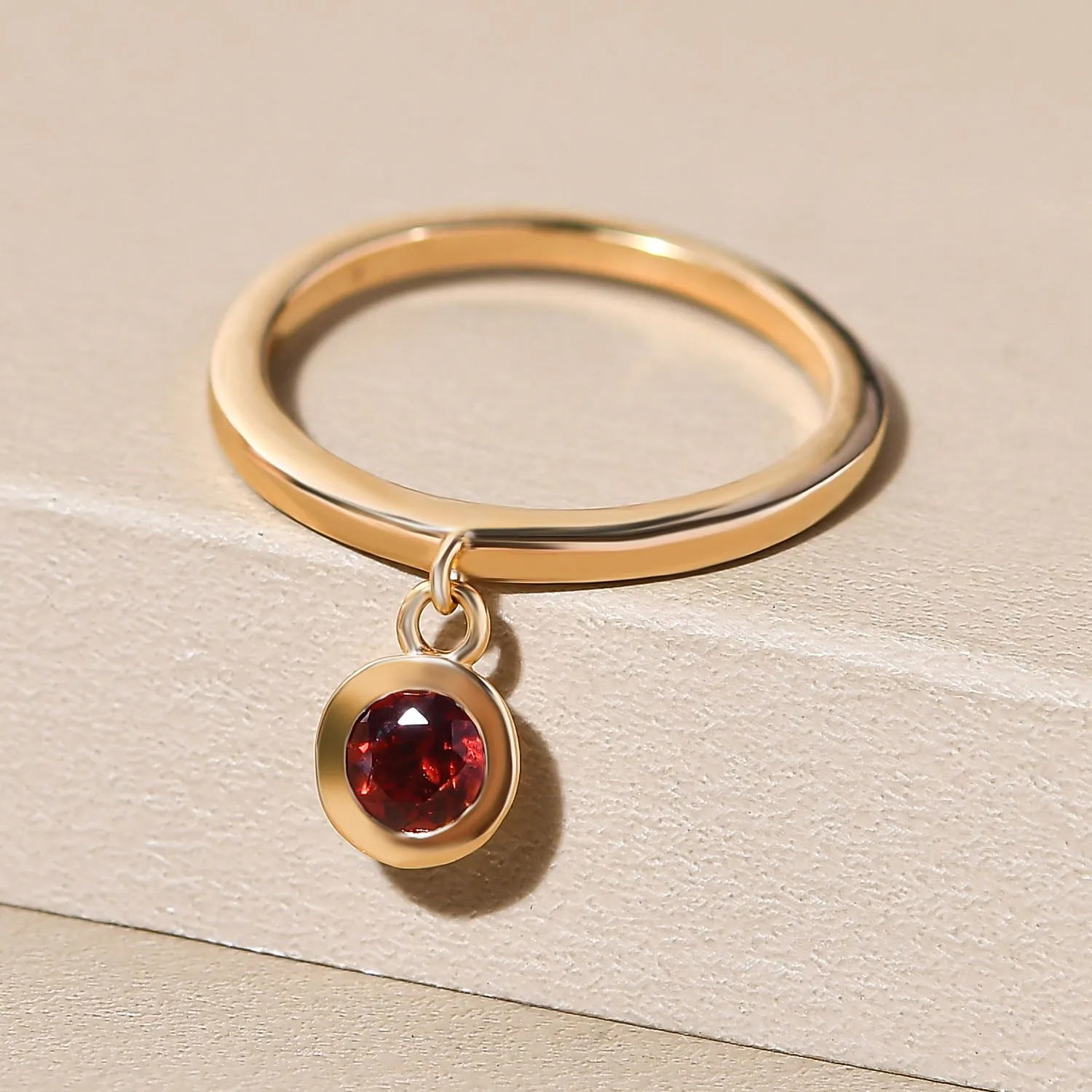 Solitaire Birthstone Charm Ring