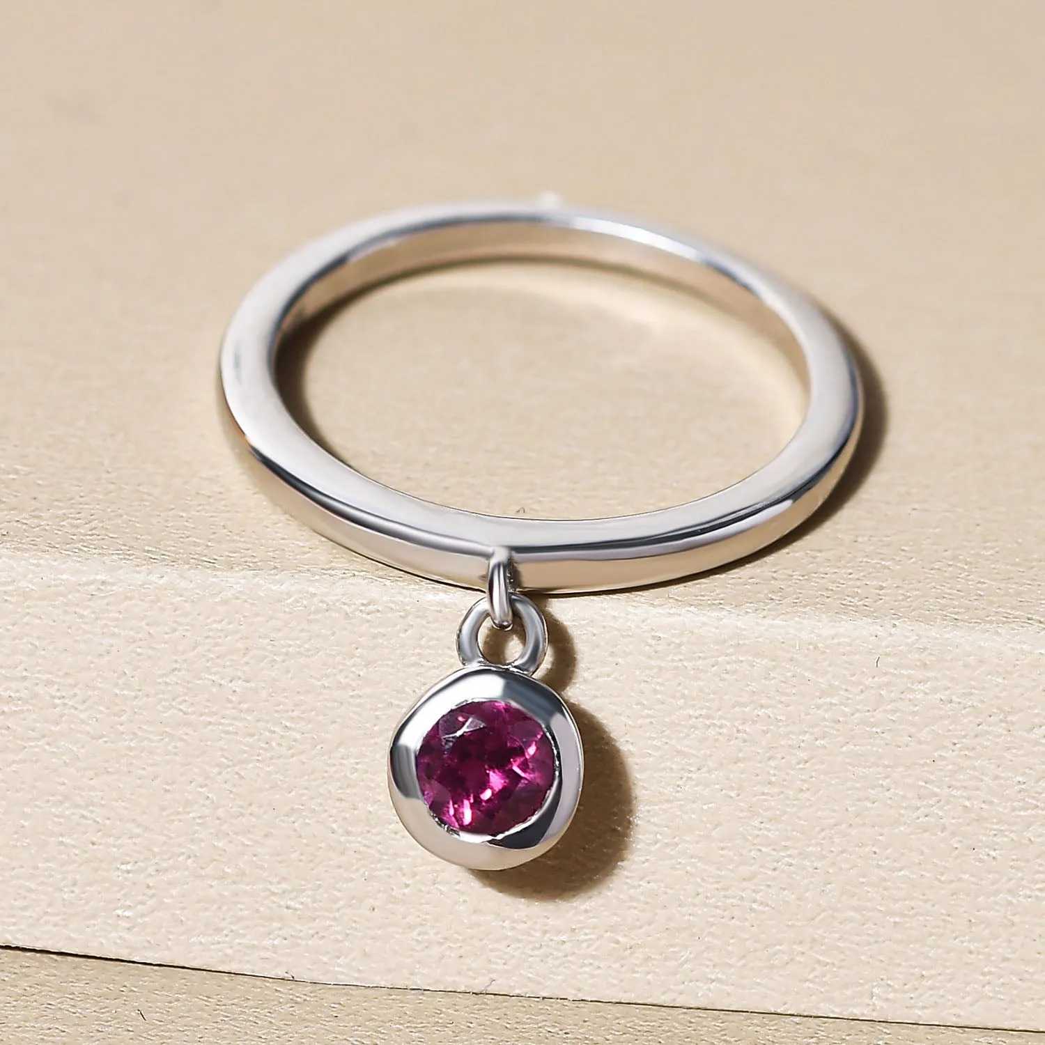 Solitaire Birthstone Charm Ring