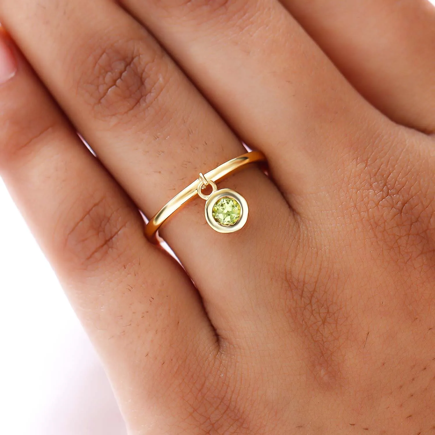 Solitaire Birthstone Charm Ring