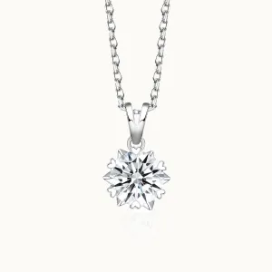 Solitaire Flower Moissanite Pendant Necklace