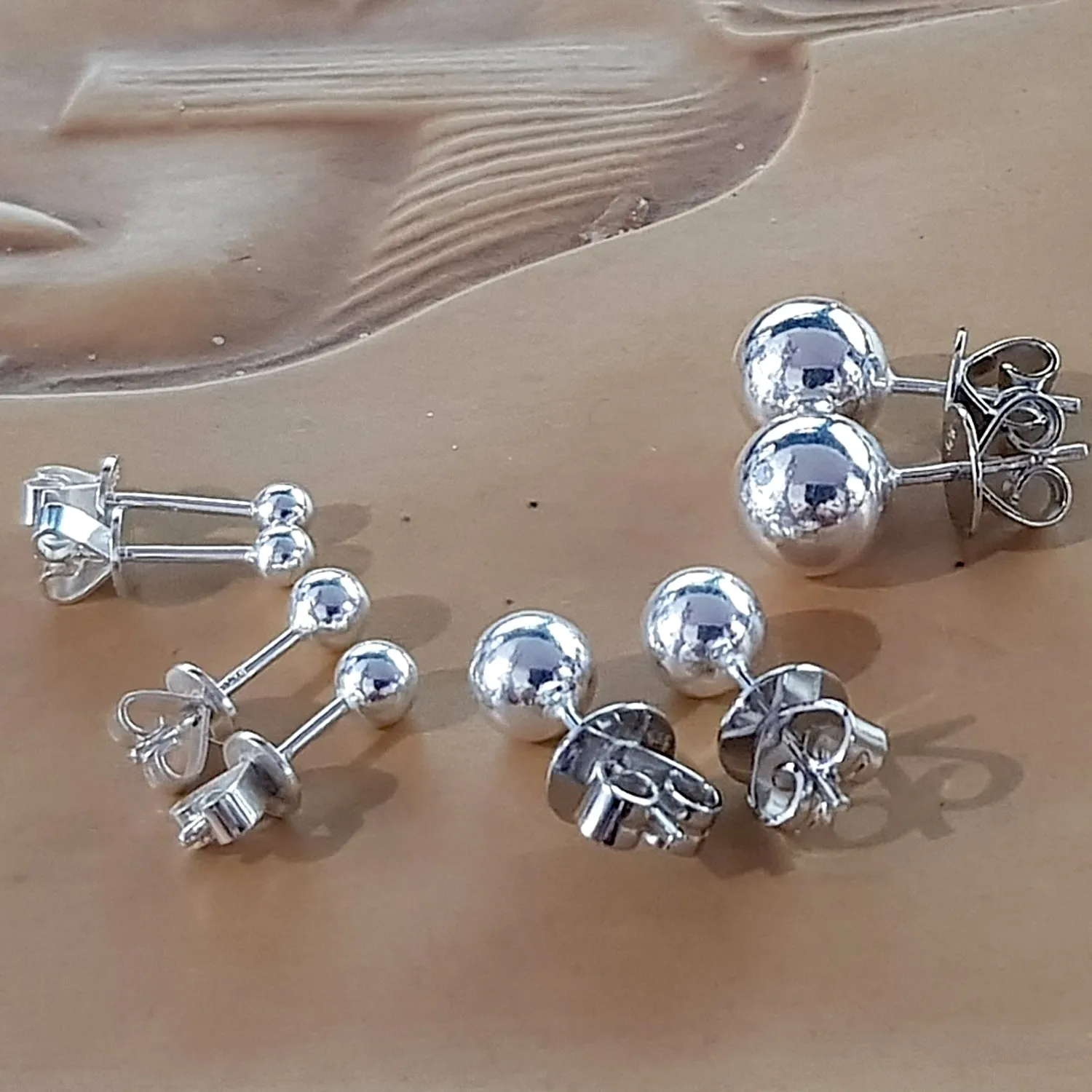 Sterling Silver 925 Ball Stud Earrings | (KJ-372E)