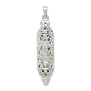 Sterling Silver Fancy Mezuzah Pendant