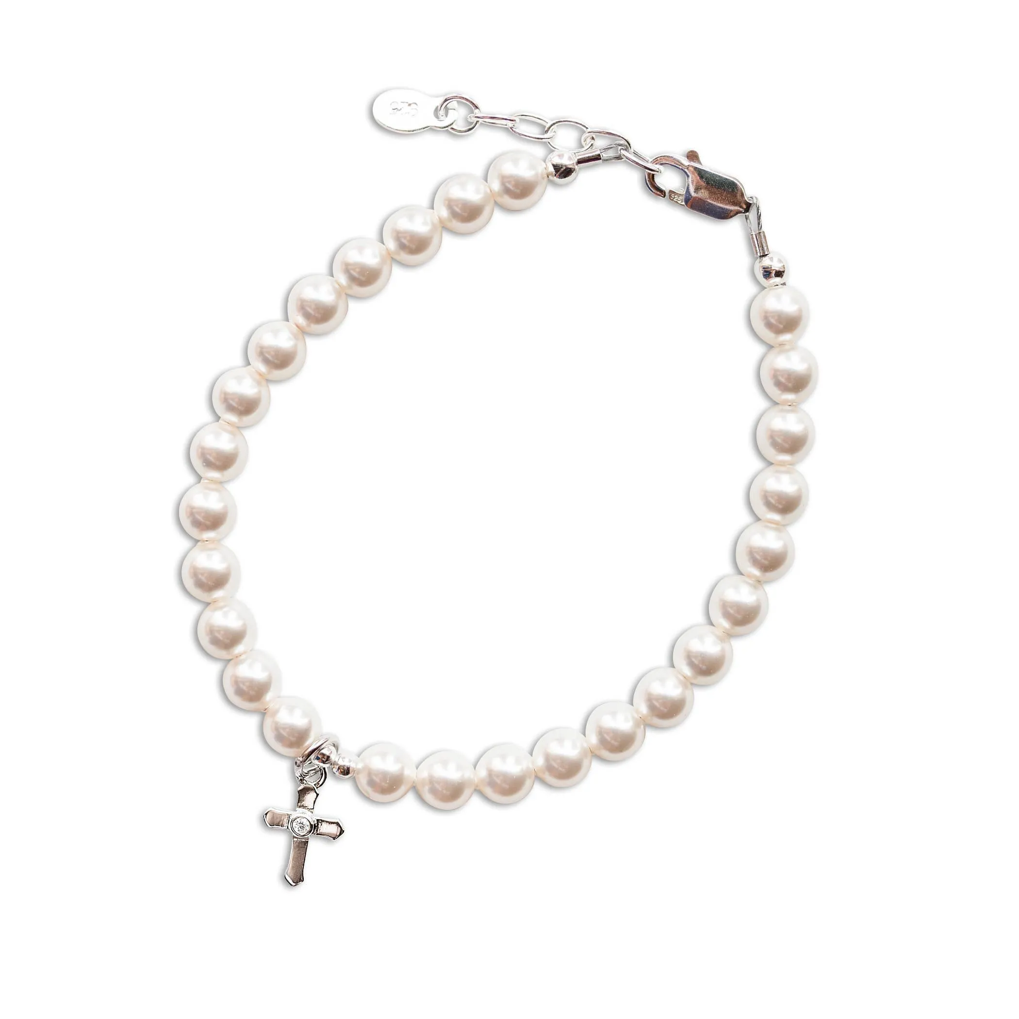 Sterling Silver Girls First Communion Gift Cross Bracelet