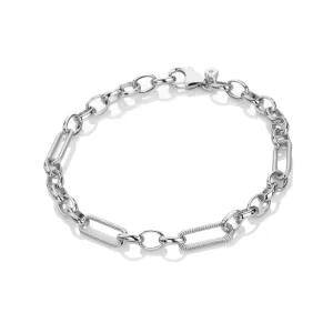 Sterling Silver HD X TG Statement Link Bracelet DL682