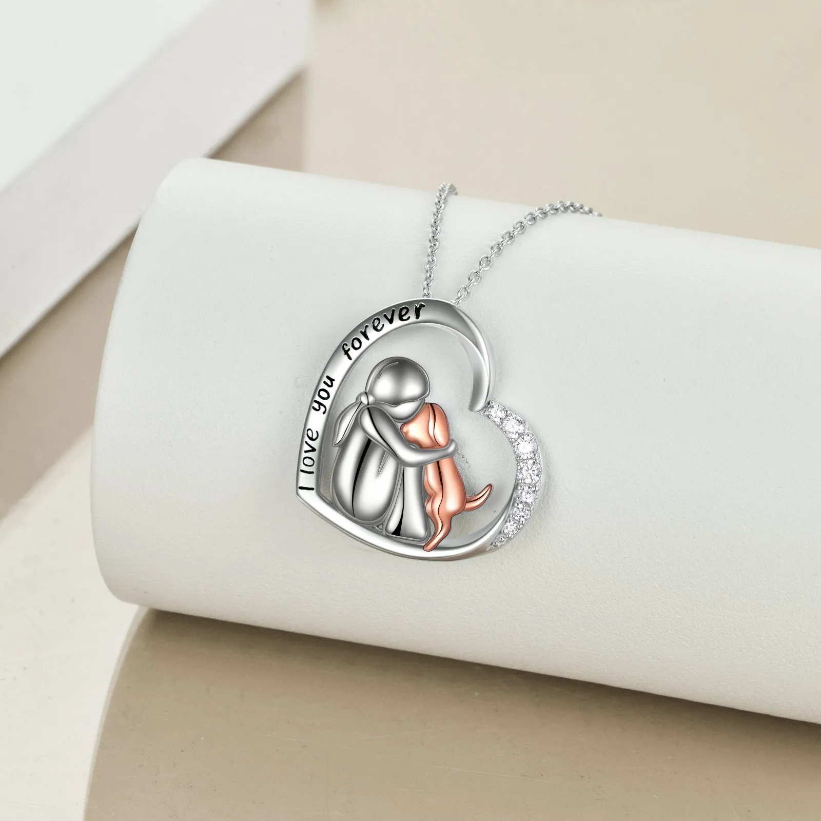 Sterling Silver Keepsake Dog  Lover Memorial Pendant Necklace Gifts for Women