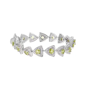 Sterling Silver Peridot & Zircon Bracelet