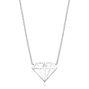 Sterling Silver Round Brilliant Cut Diamond Set Diamond Necklace