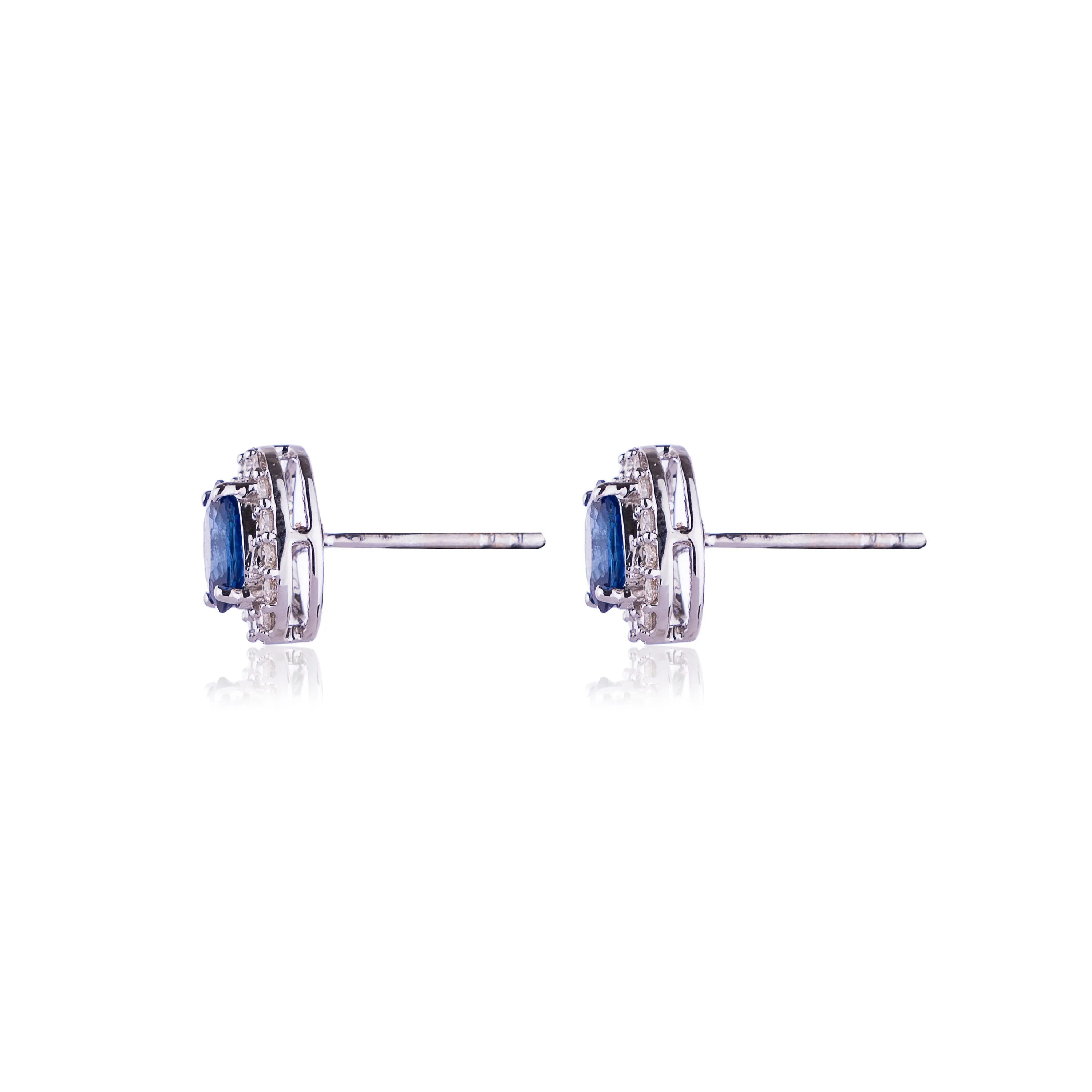 Susanna Diamond and Sapphire Studs,14k White Gold