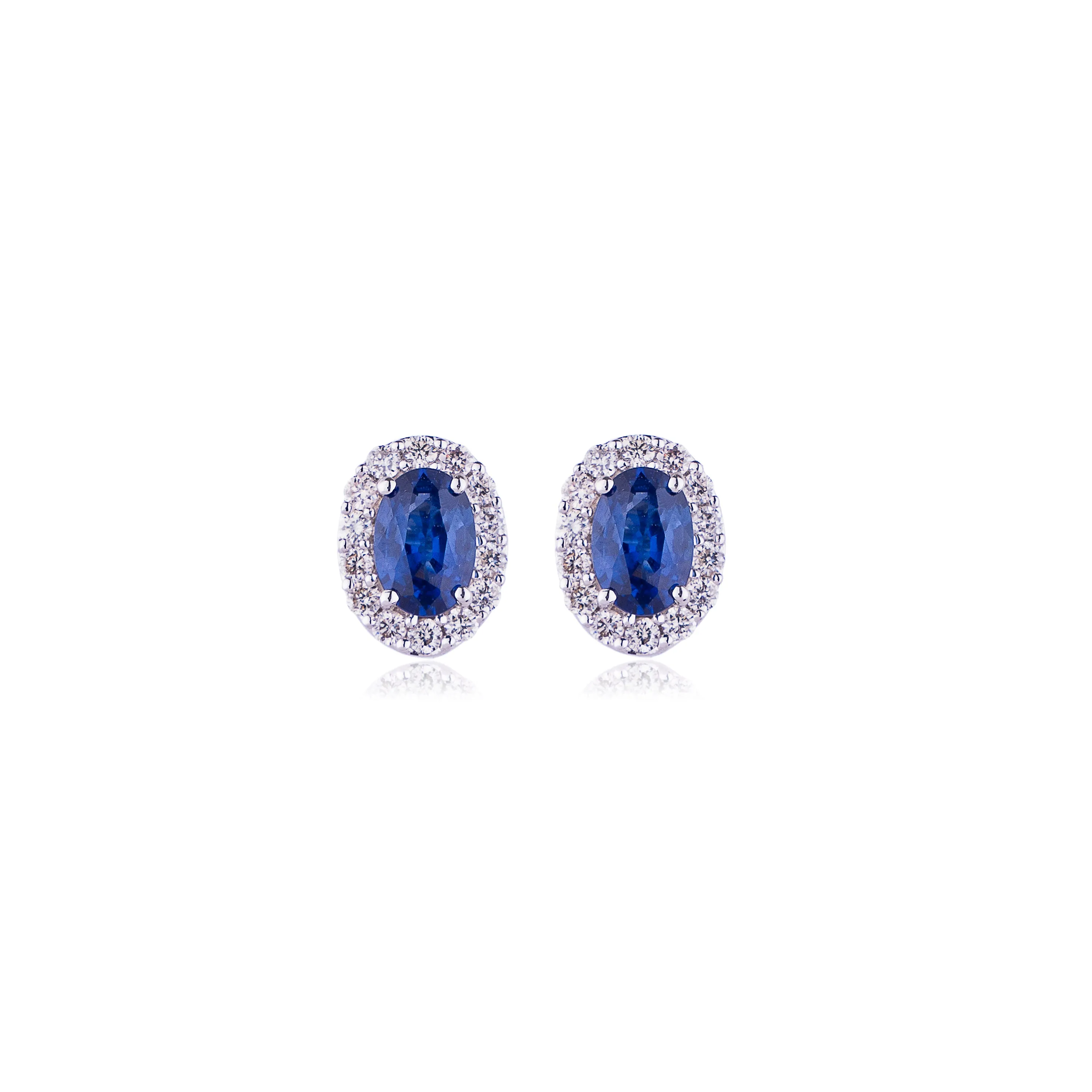 Susanna Diamond and Sapphire Studs,14k White Gold