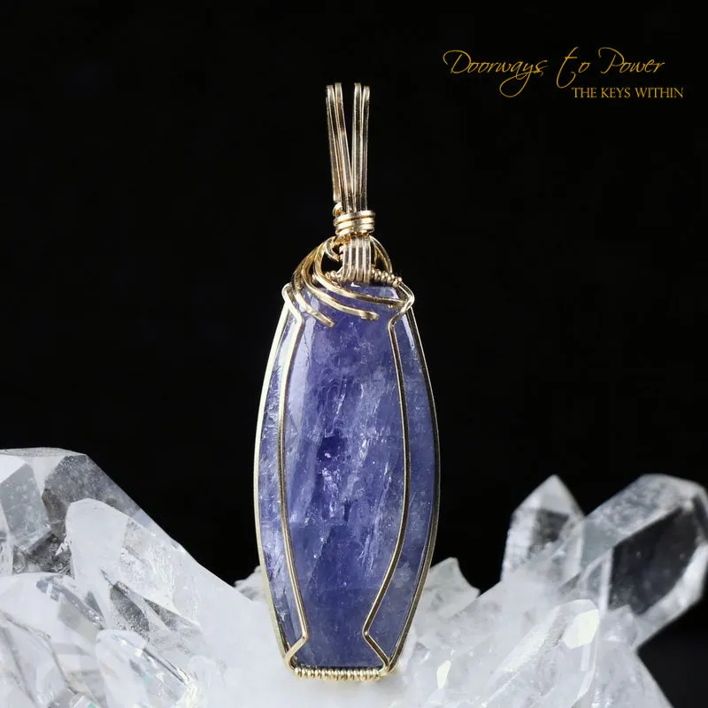 Tanzanite Synergy 12 Stone Crystal Pendant 14k