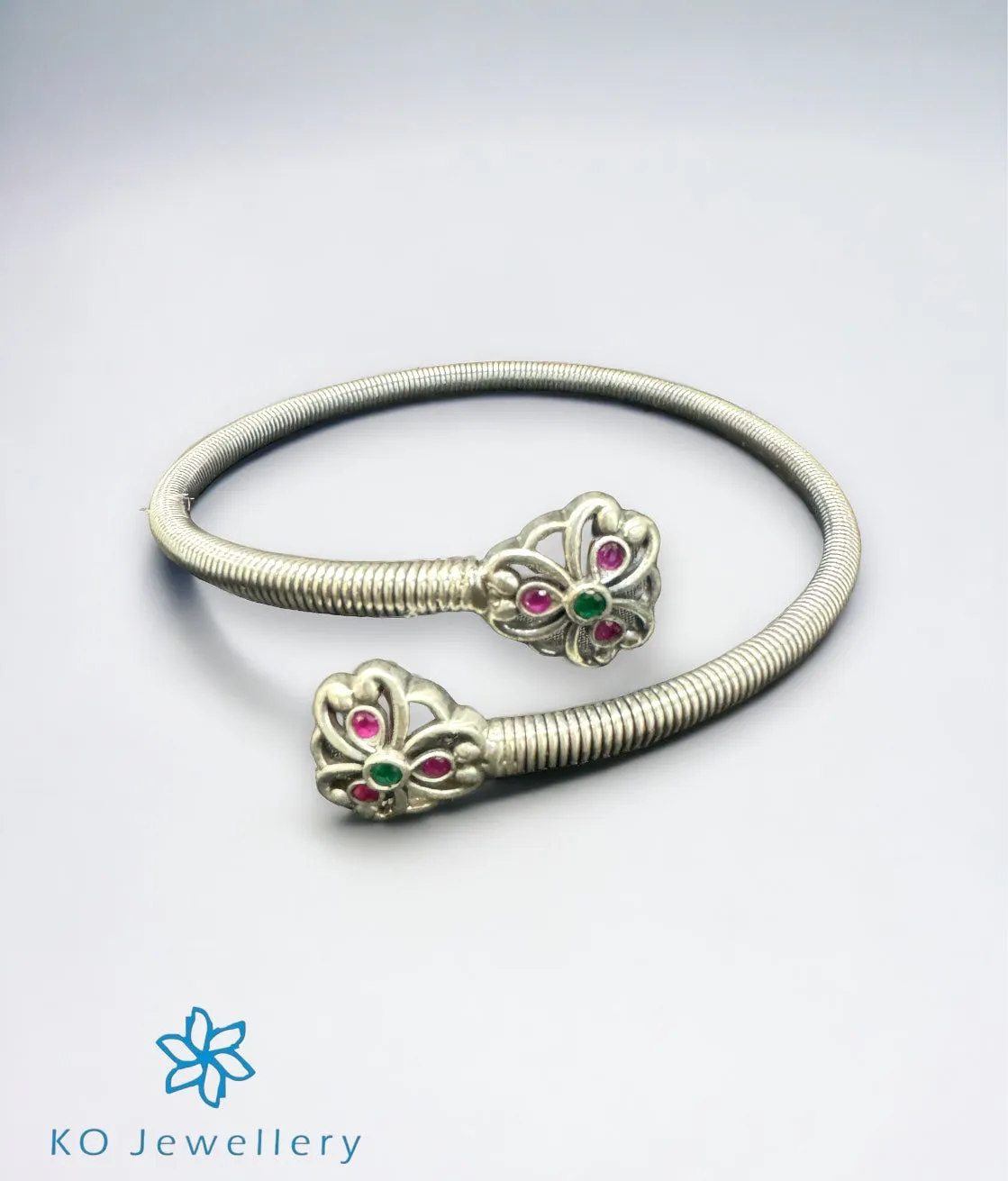 The Blooms Silver Flexible Open Bracelet