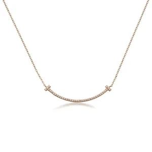 Tiffany T Smile 16" Necklace, Small - 18ct Rose Gold