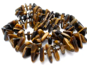 Tiger's Eye Bead Necklace Knotted 25"