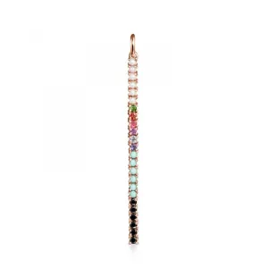 Tous Rose Gold Vermeil Straight bar Pendant with Gemstones 912724500