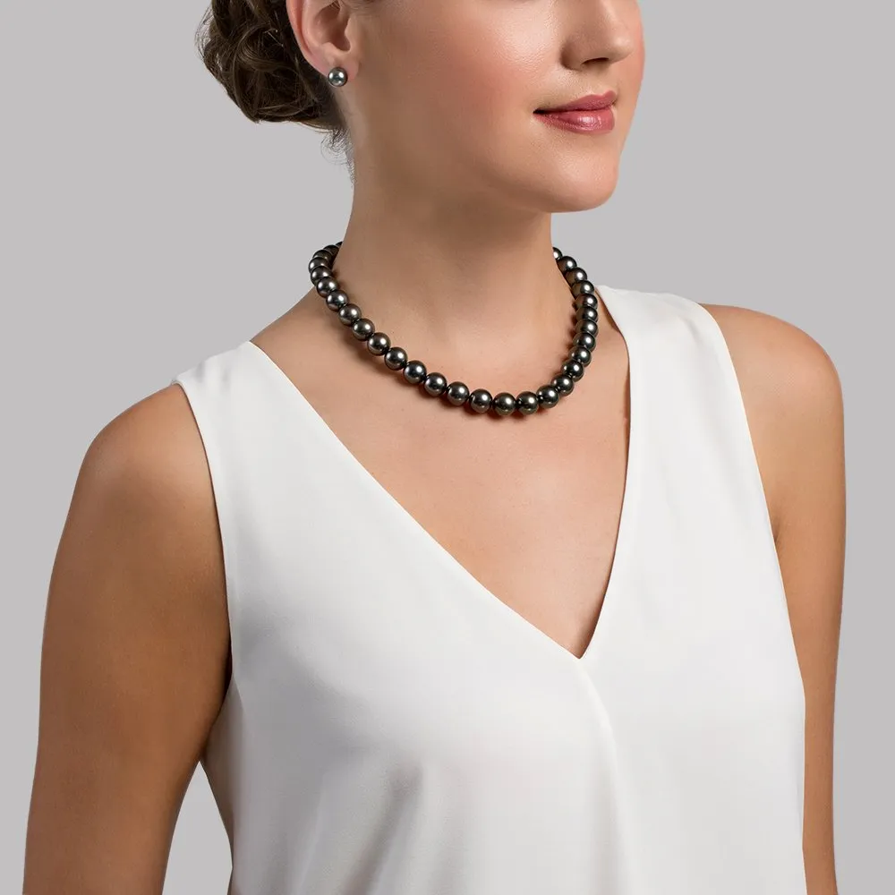 True Round Tahitian Pearl Necklace, 11.0-13.0mm - AAA Quality