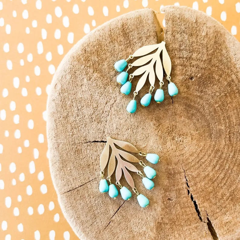 Turquoise Chandelier Studs