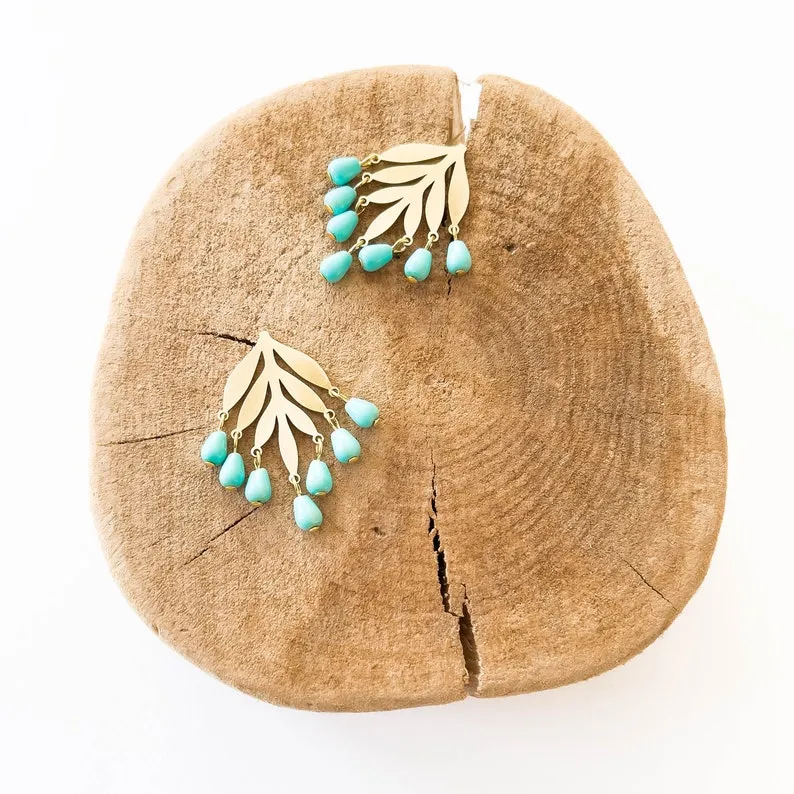 Turquoise Chandelier Studs