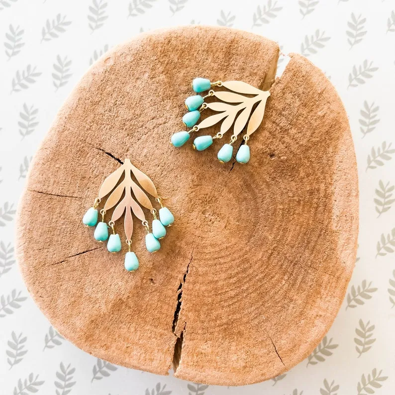 Turquoise Chandelier Studs