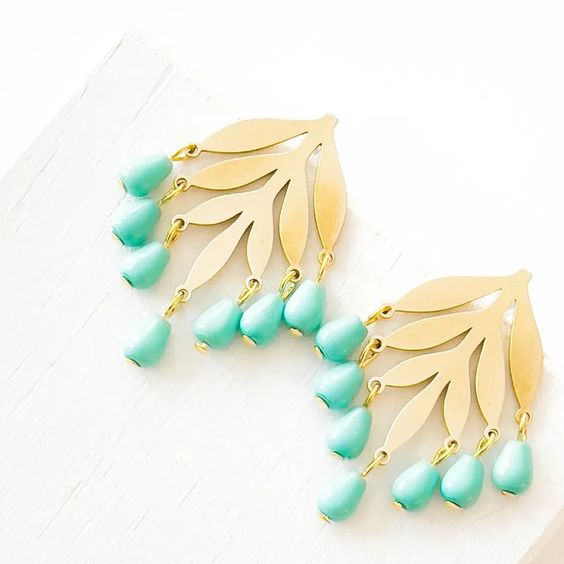 Turquoise Chandelier Studs