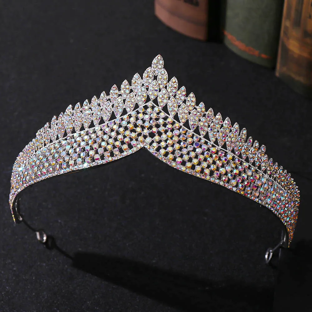 Vintage Black Crystal Rhinestone Crowns Bride Queen Princess Wedding Hair Accessories Elegant Tiara Diadem Women Jewelry