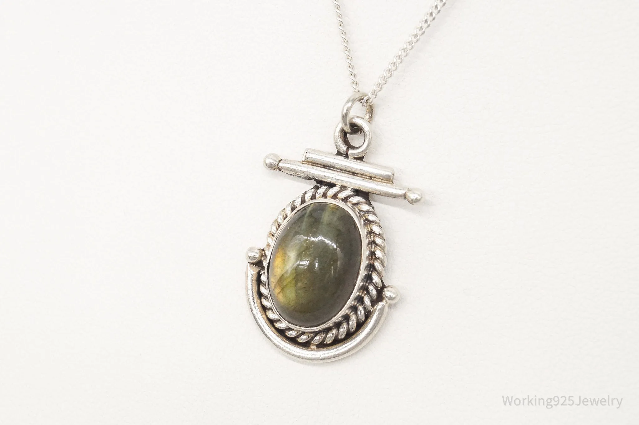 Vintage Labradorite Sterling Silver Necklace