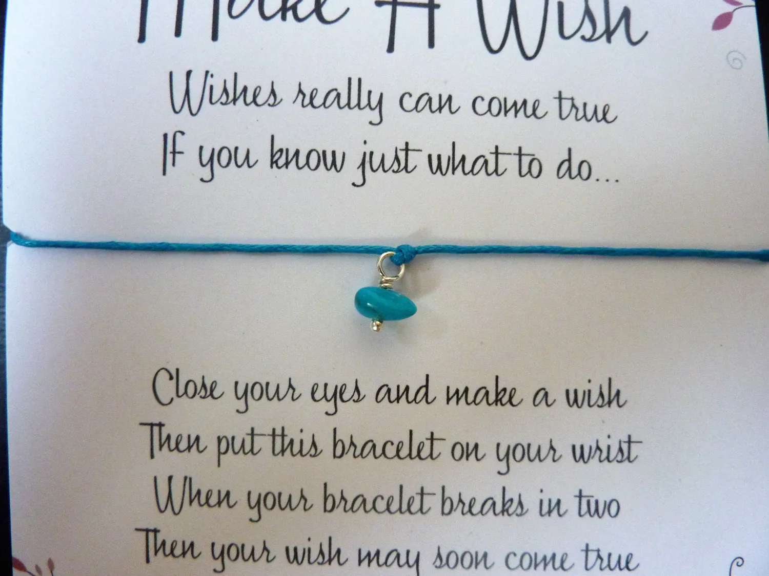 Wish Bracelet - Genuine Natural Turquoise. Turquoise Birthstone Bracelet.