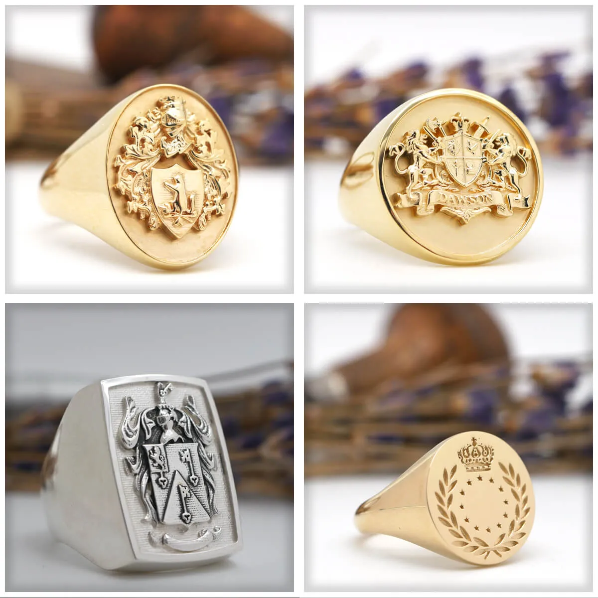 Women's Oval Signet Ring - Large - CAD Designed Family Crest / Logo