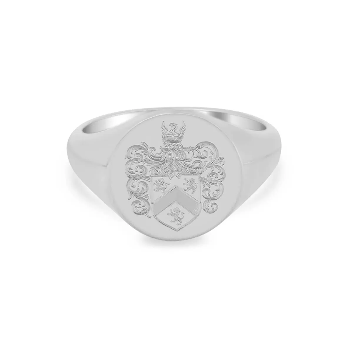 Women's Round Signet Ring - Large - Hand Engraved Family Crest / Logo