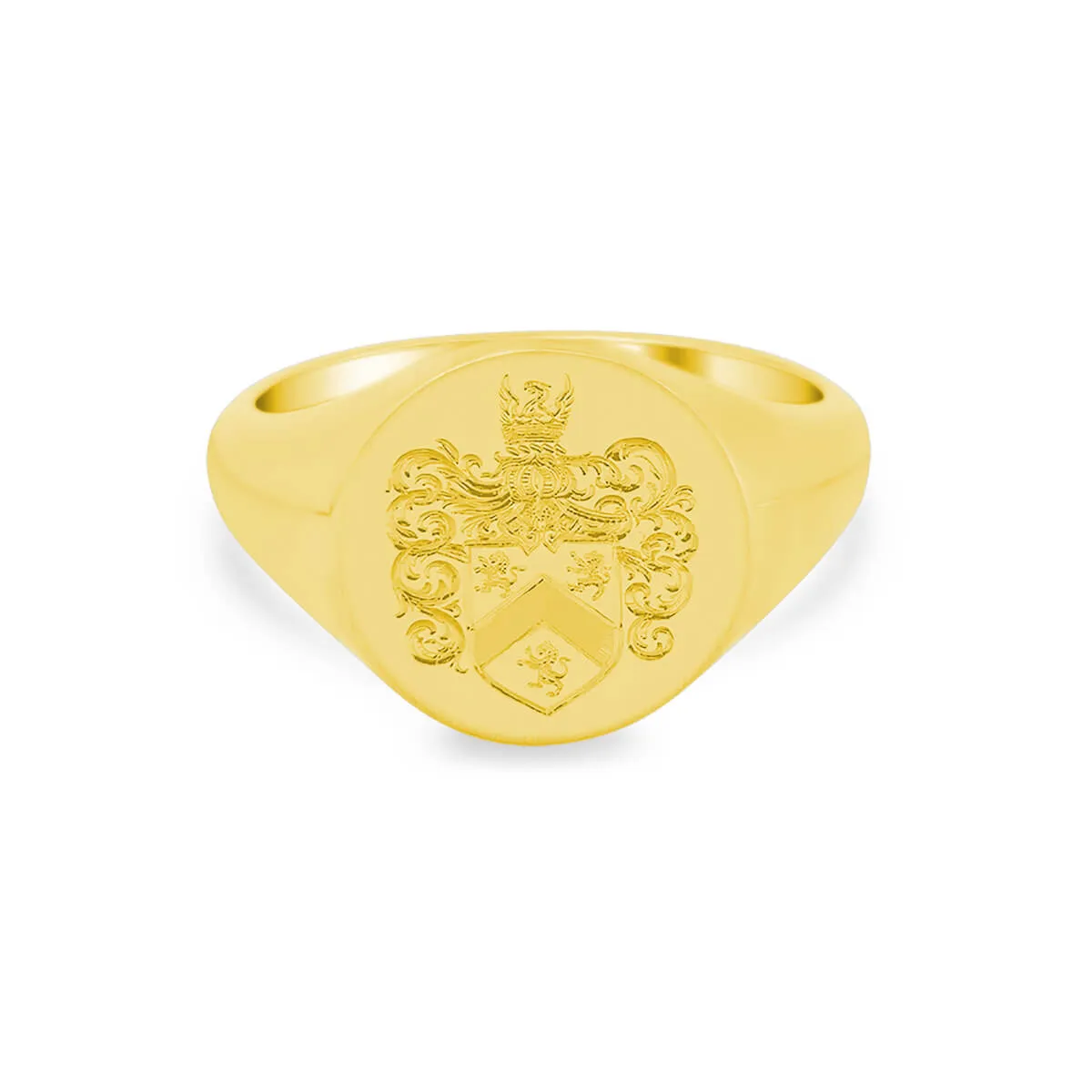 Women's Round Signet Ring - Large - Hand Engraved Family Crest / Logo