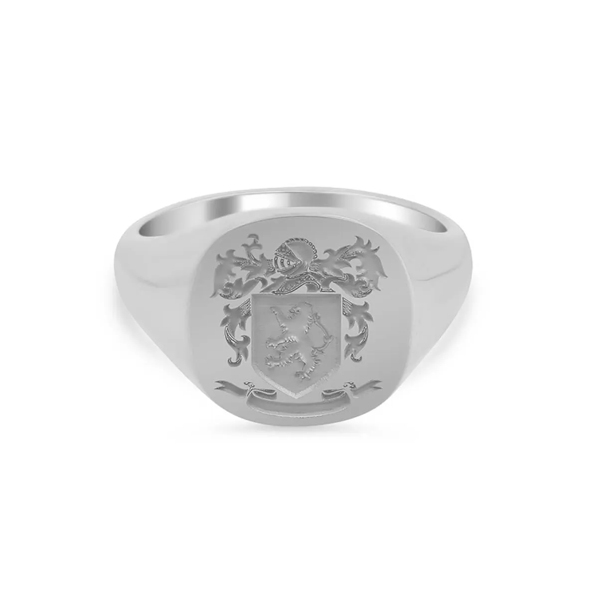 Women's Square Signet Ring - Large - Laser Engraved Family Crest / Logo