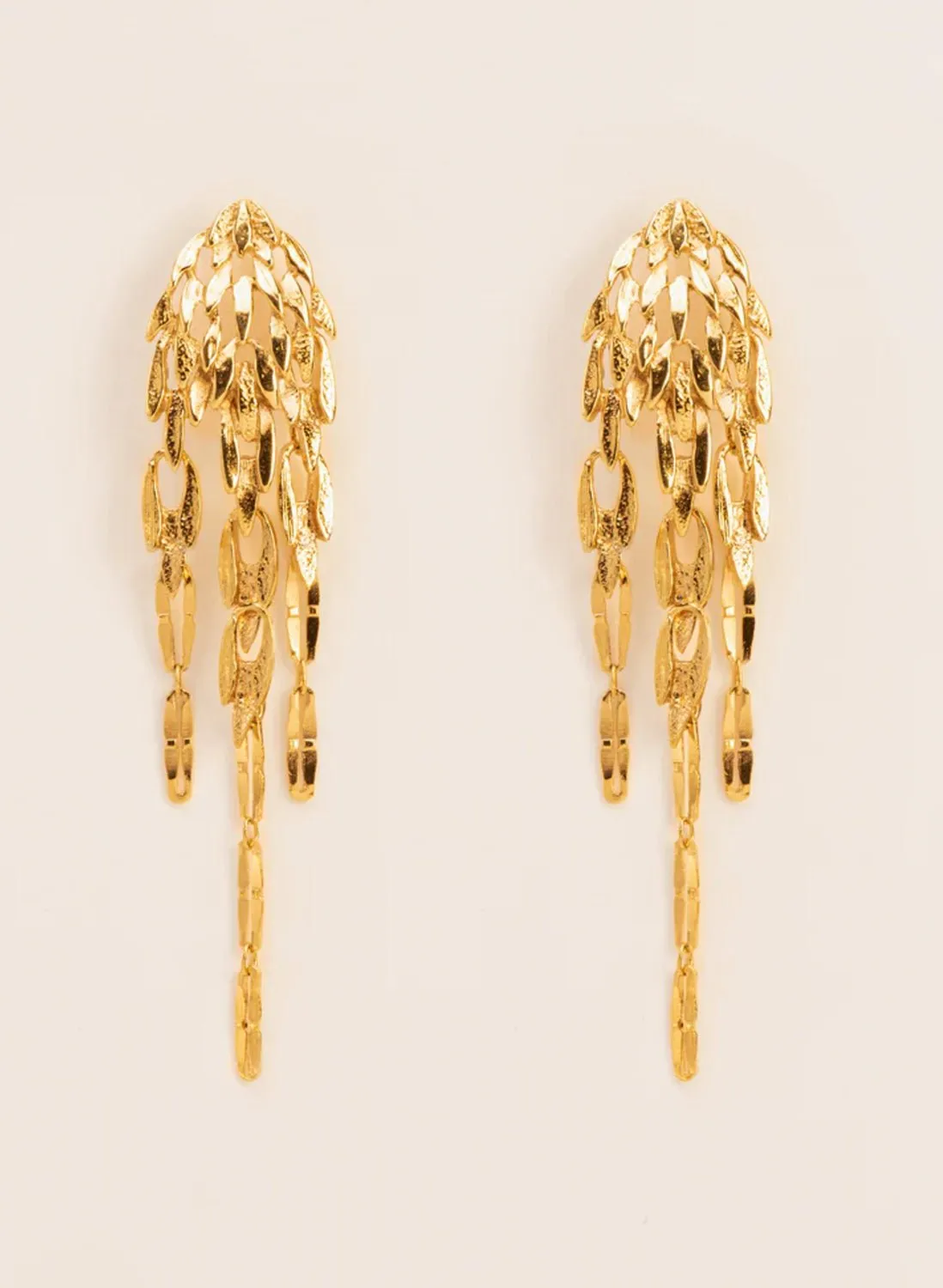 Wouters & Hendrix - Waterfall Chandelier Earrings in Gold Vermeil