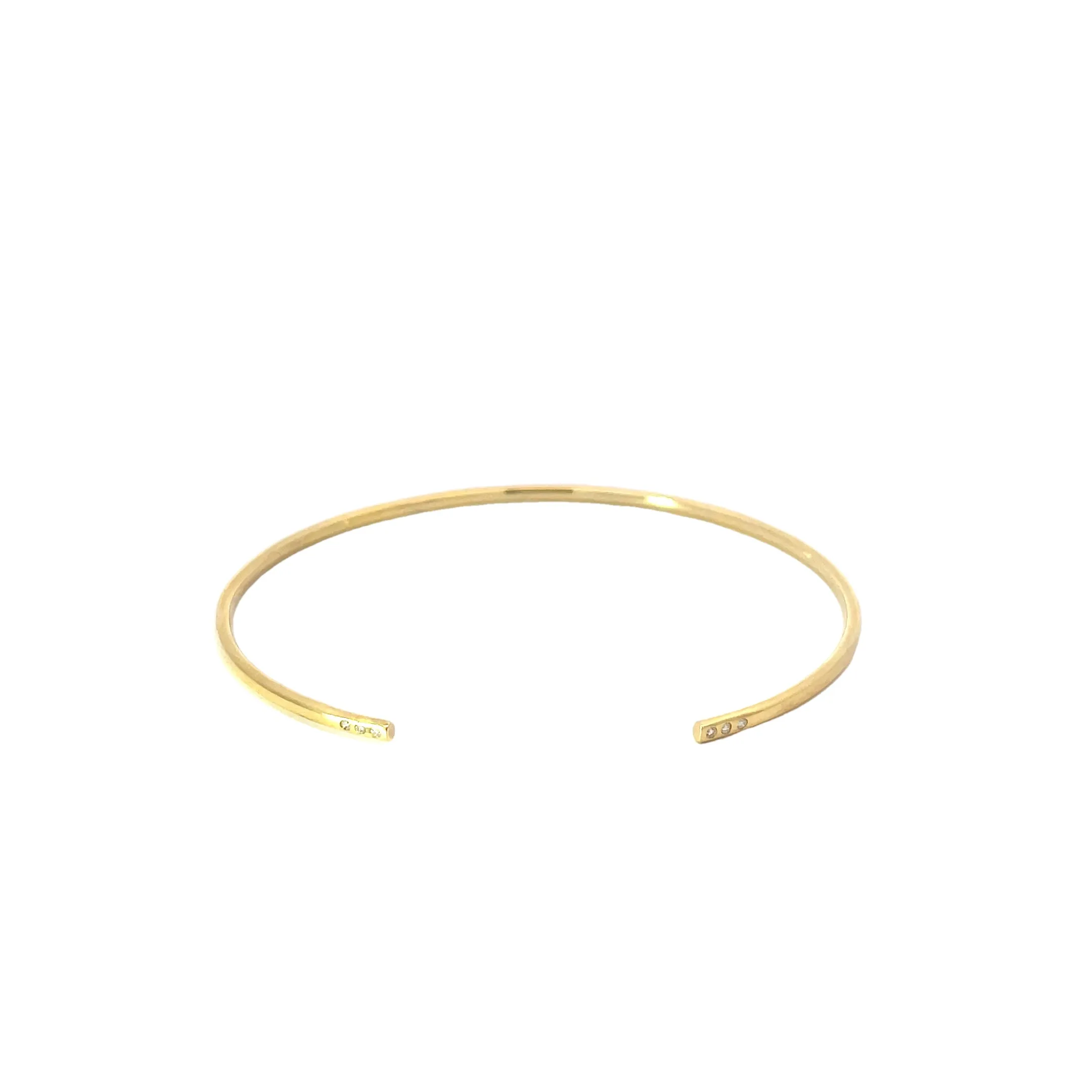 Yellow Gold Diamond Open Bangle Bracelet