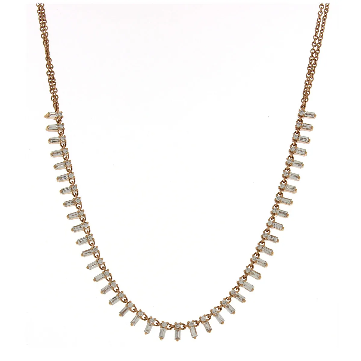 Zeena Baguette Diamond Necklace