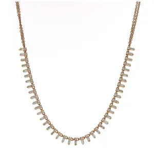 Zeena Baguette Diamond Necklace