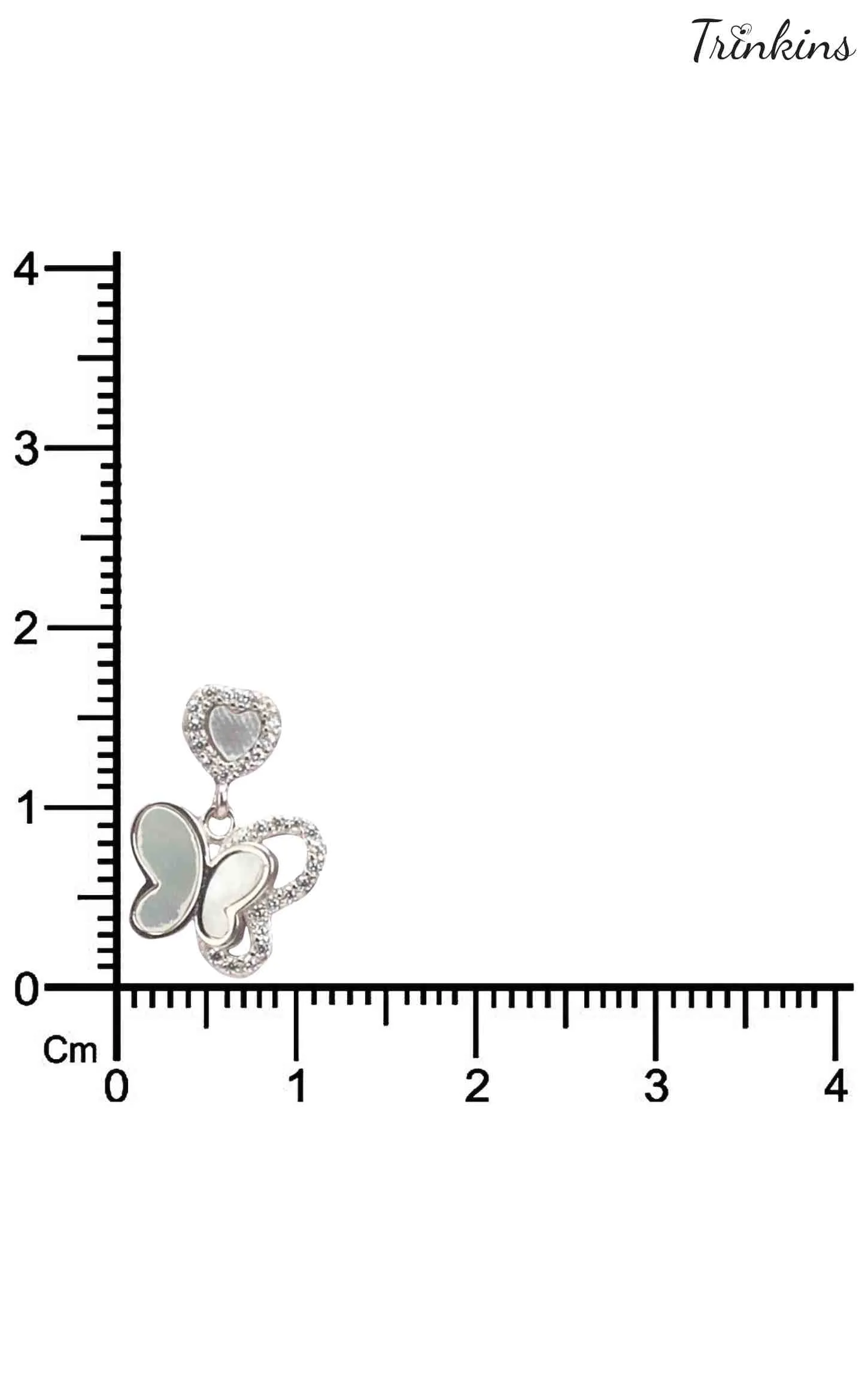 Zircon MOP Dangling Butterfly Earring Silver