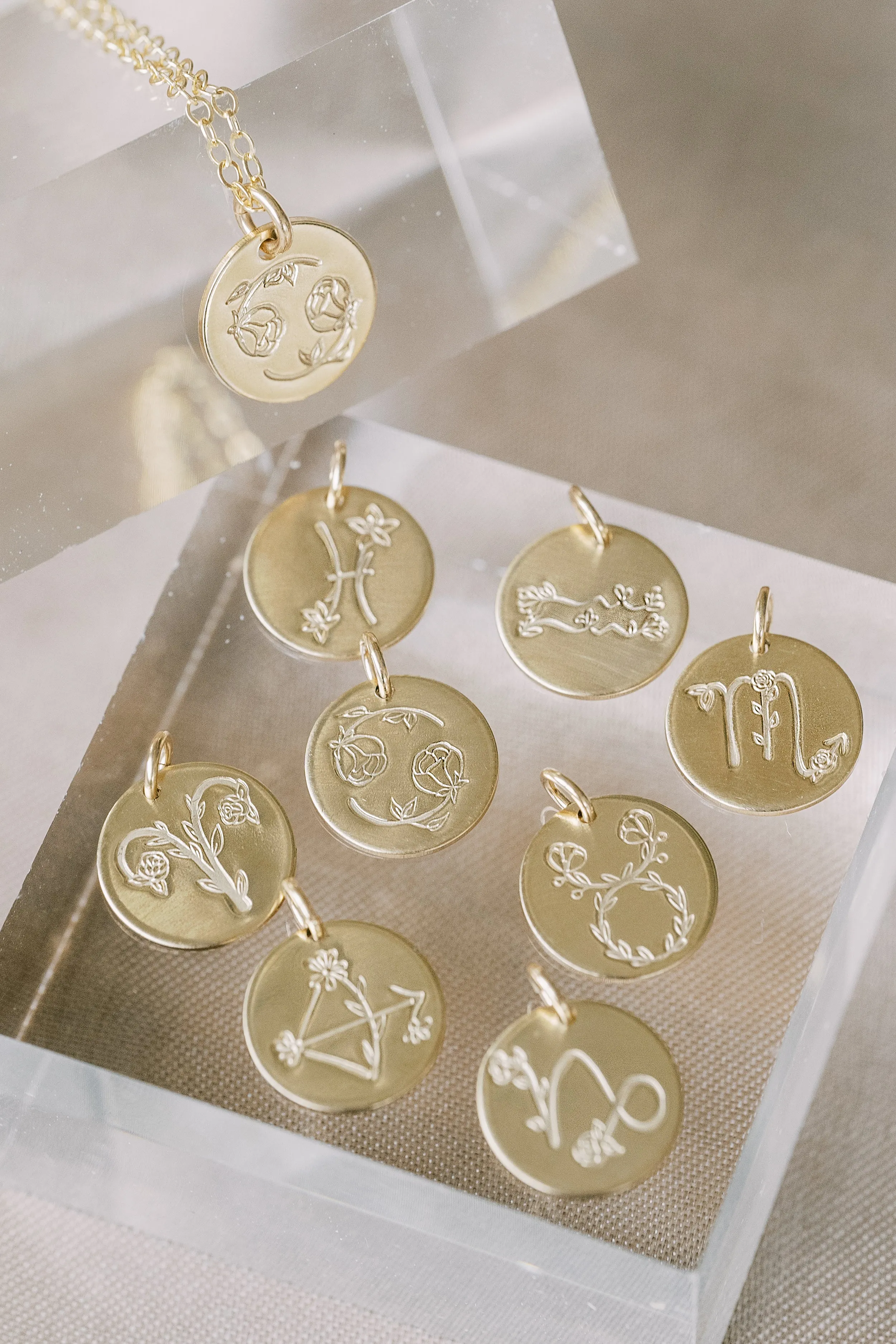 zodiac flora necklace { gold   silver }