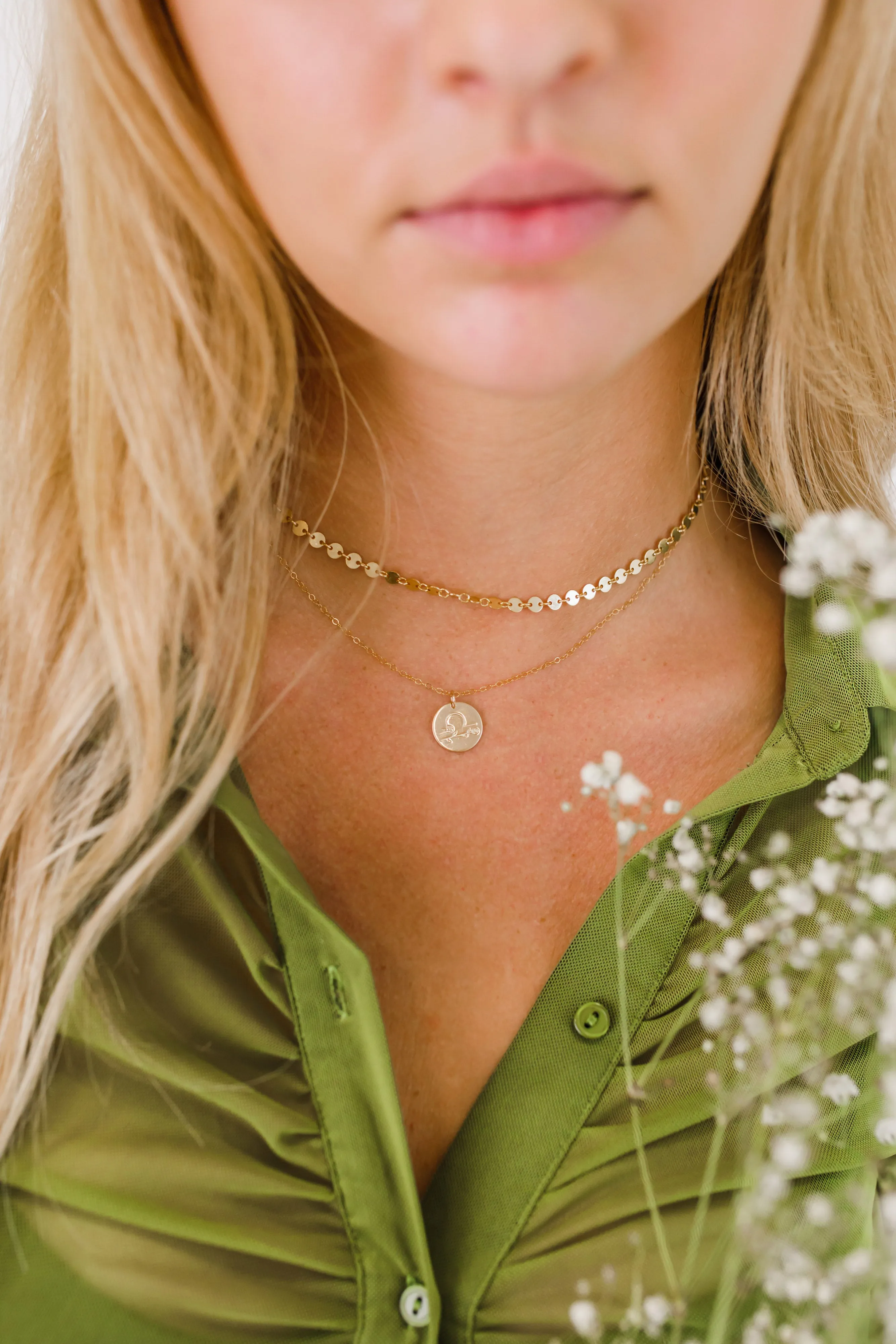 zodiac flora necklace { gold   silver }