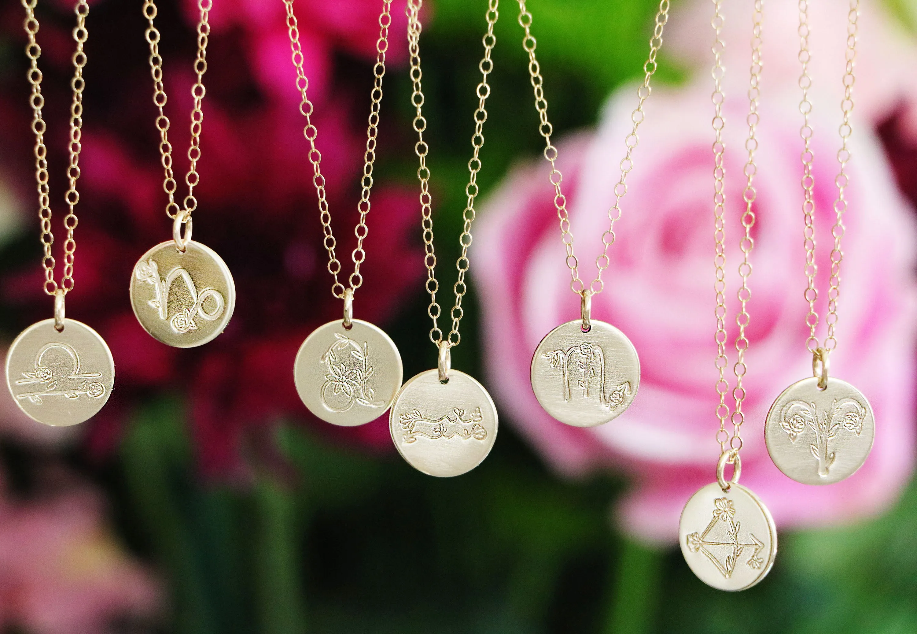 zodiac flora necklace { gold   silver }