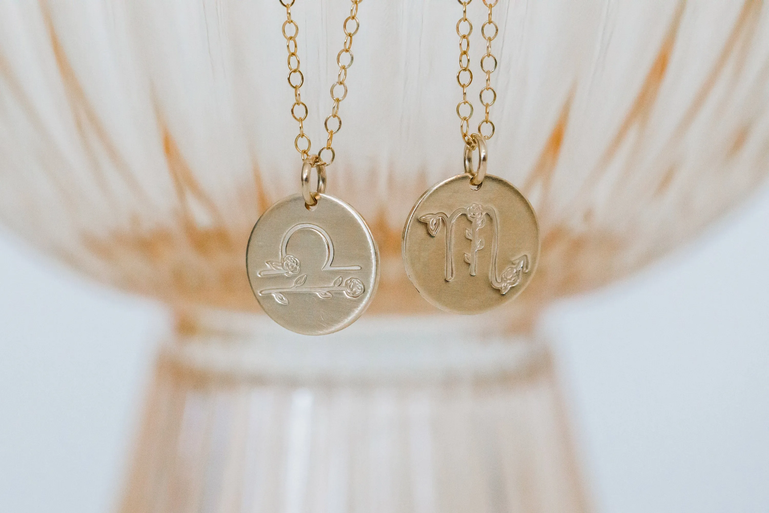 zodiac flora necklace { gold   silver }